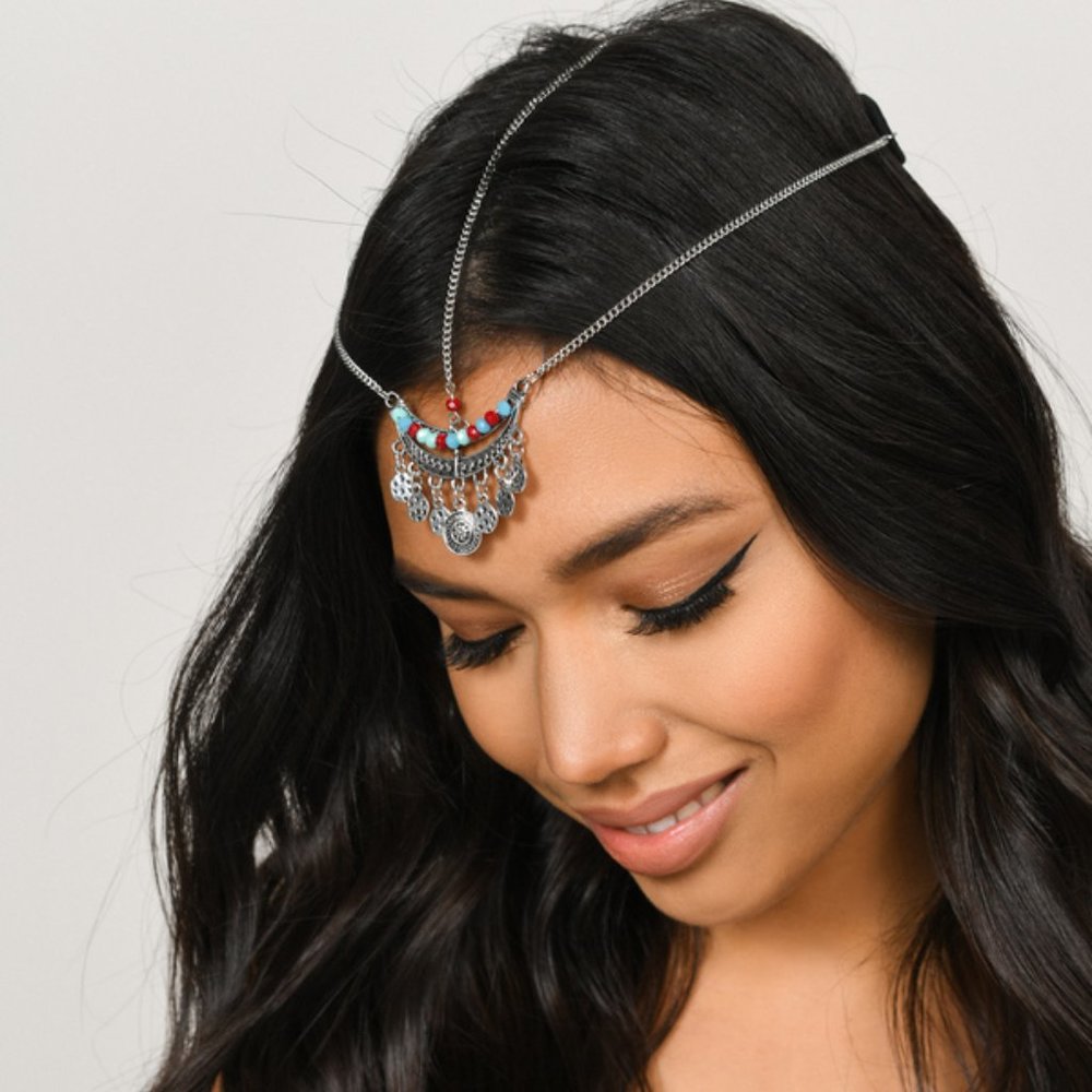 TOBI Crown Me Silver Head Chain
